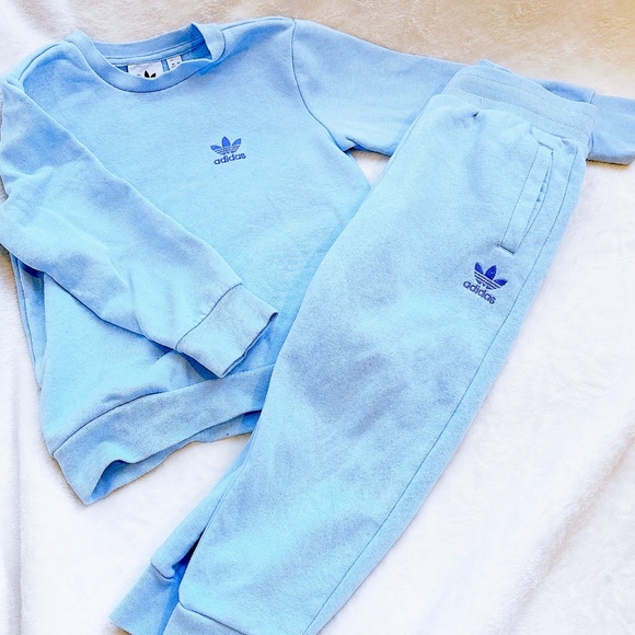 Adidas original kids light blue crew matching set - Picture 3 of 6